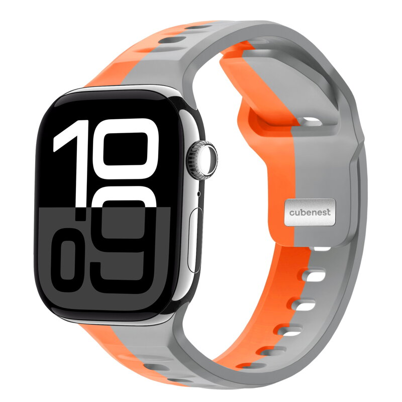 Prémium sportóra szíj az Apple Watch-hoz Narancs-Szürke