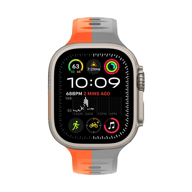 Prémium sportóra szíj az Apple Watch-hoz Narancs-Szürke