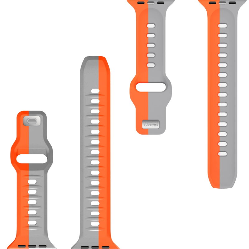 Prémium sportóra szíj az Apple Watch-hoz Narancs-Szürke