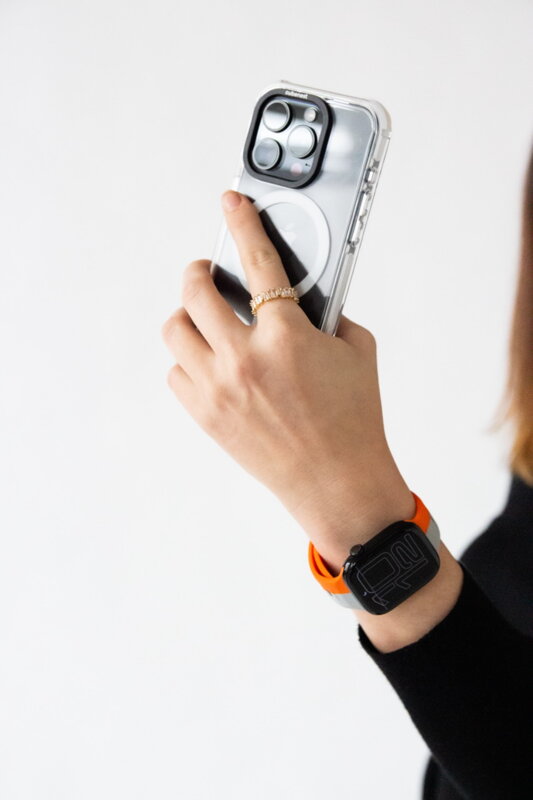 Prémium sportóra szíj az Apple Watch-hoz Narancs-Szürke