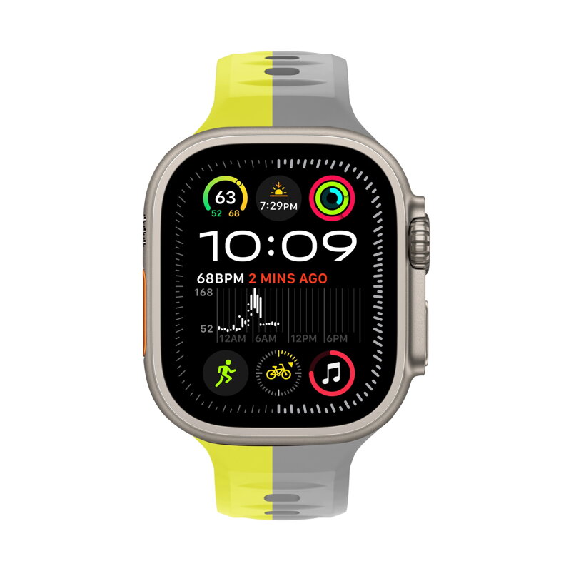 Prémium sportóra szíj az Apple Watch-hoz Sárga-Szürke