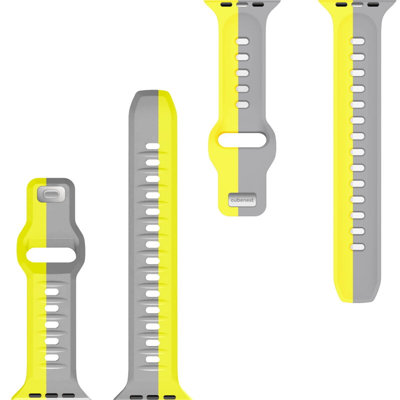 Prémium sportóra szíj az Apple Watch-hoz Sárga-Szürke