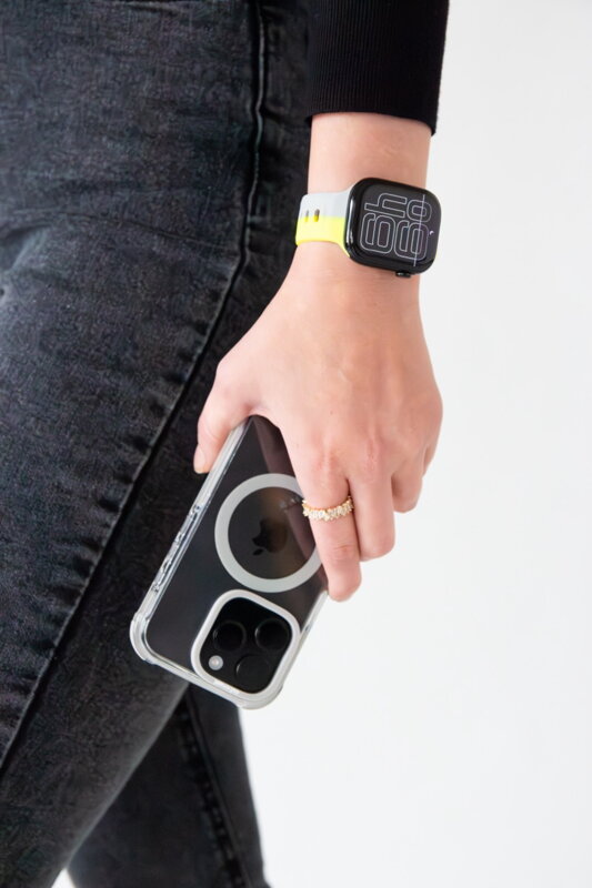 Prémium sportóra szíj az Apple Watch-hoz Sárga-Szürke