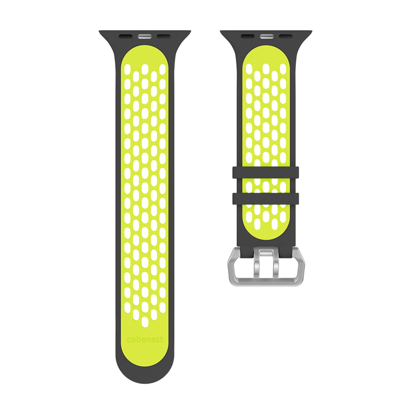 Sportóra szíj az Apple Watch-hoz Fekete-Sárga