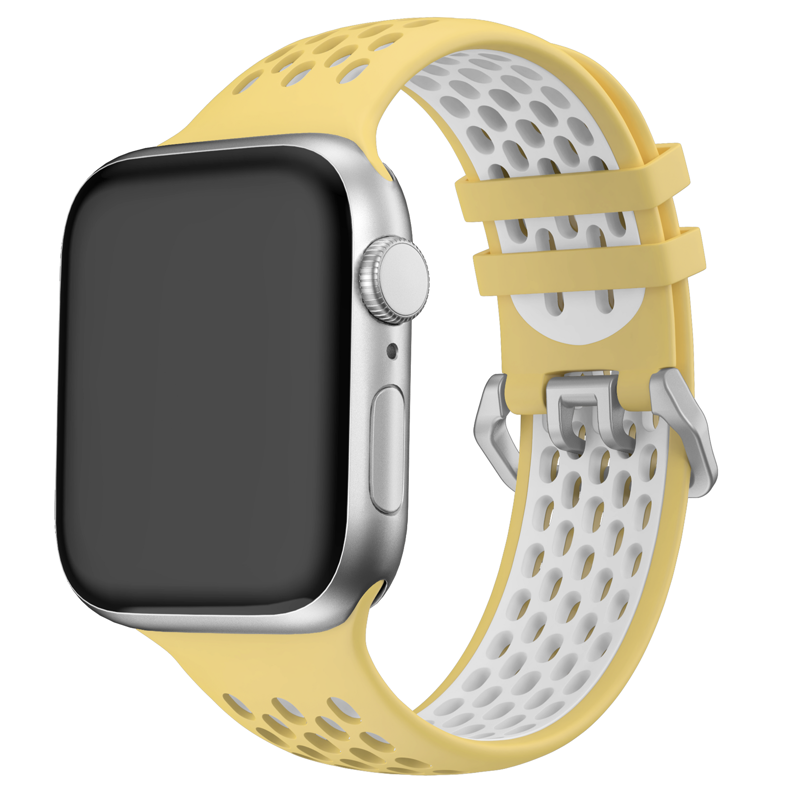 Sportóra szíj az Apple Watch-hoz Sárga-Fehér