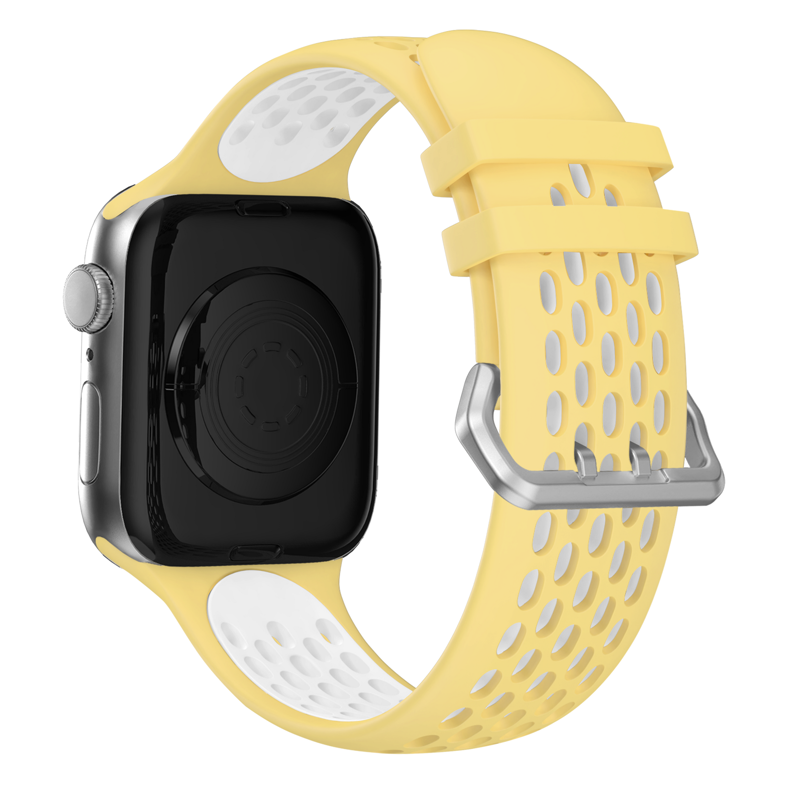 Sportóra szíj az Apple Watch-hoz Sárga-Fehér