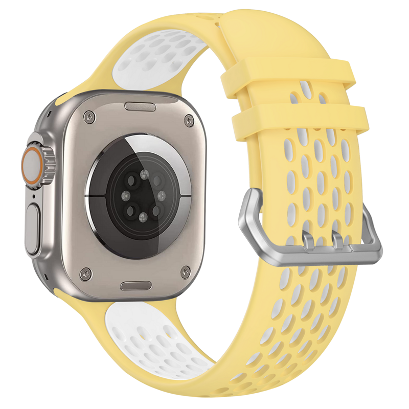 Sportóra szíj az Apple Watch-hoz Sárga-Fehér