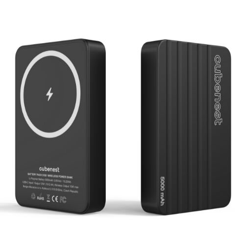 Cubenest Vezeték nélküli mágneses fekete power bank 5000 mAh S1B1