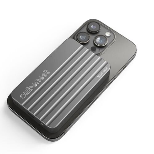 Cubenest Vezeték nélküli mágneses szürke power bank 5000 mAh S1B1