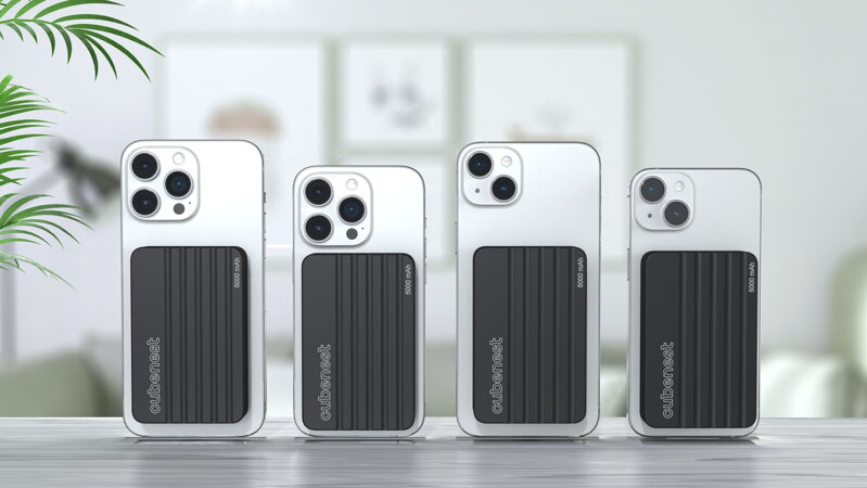 Cubenest Vezeték nélküli mágneses fekete power bank 5000 mAh S1B1