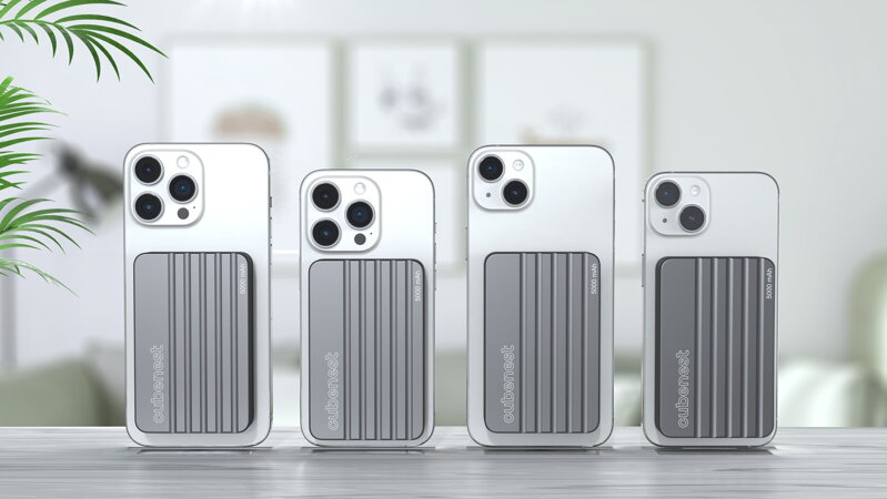 Cubenest Vezeték nélküli mágneses szürke power bank 5000 mAh S1B1