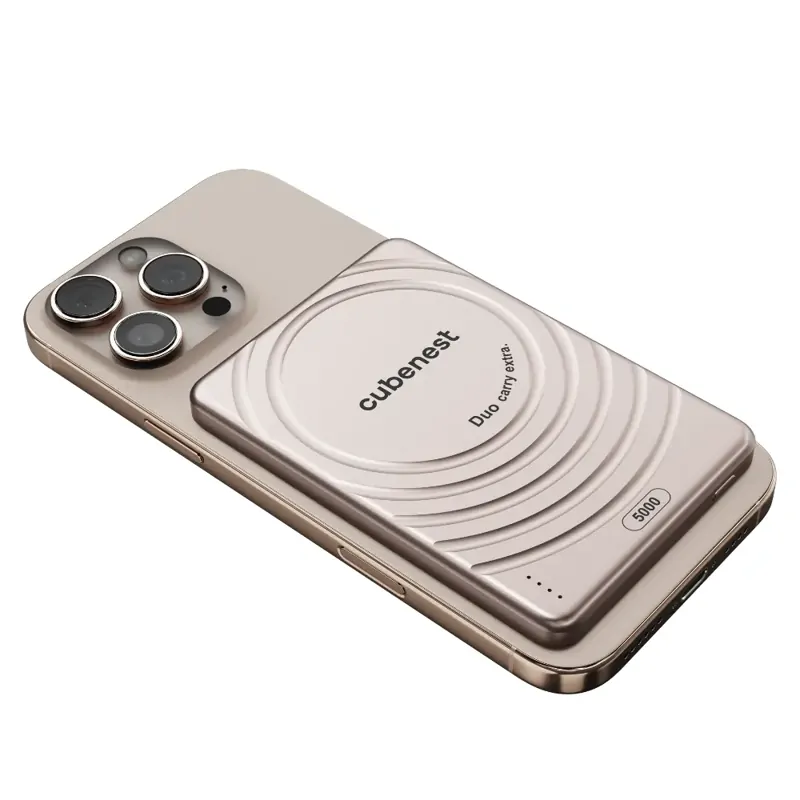 Cubenest Vezeték nélküli mágneses arany power bank SlimDual 5000 mAh S1B3D Cubenest Vezeték nélküli mágneses arany power bank SlimDual 5000 mAh S1B3D