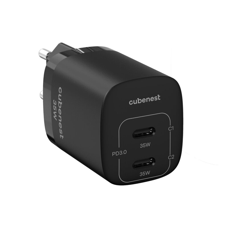 Cubenest PD GaN fekete töltő 35W S2D1
