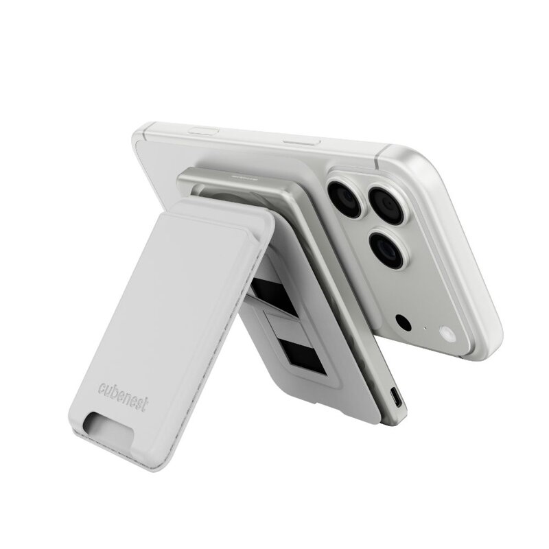 Cubenest Qi2 Vezeték nélküli mágneses ezüst power bank SlimDual 5000 mAh SQ1B3D