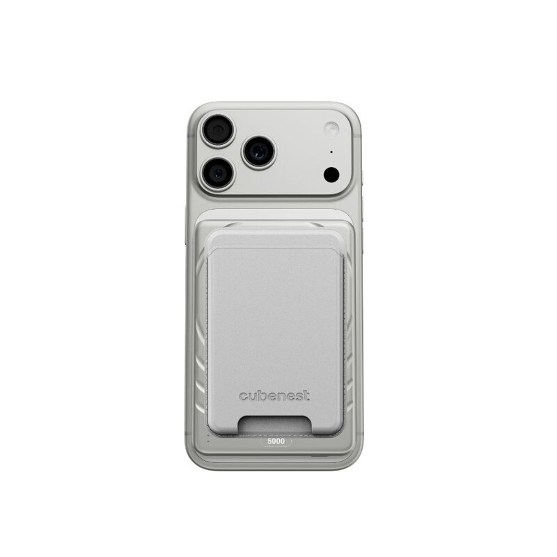 Cubenest Qi2 Vezeték nélküli mágneses ezüst power bank SlimDual 5000 mAh SQ1B3D
