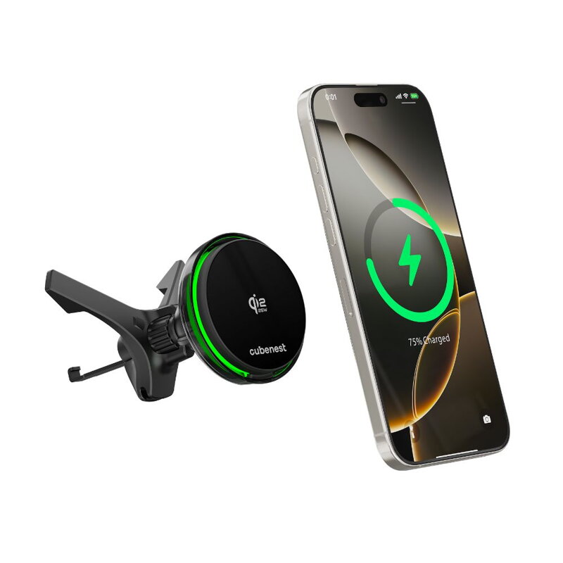 Cubenest Qi2.2 Hűtéssel ellátott vezeték nélküli mágneses autós töltő SQ1C3