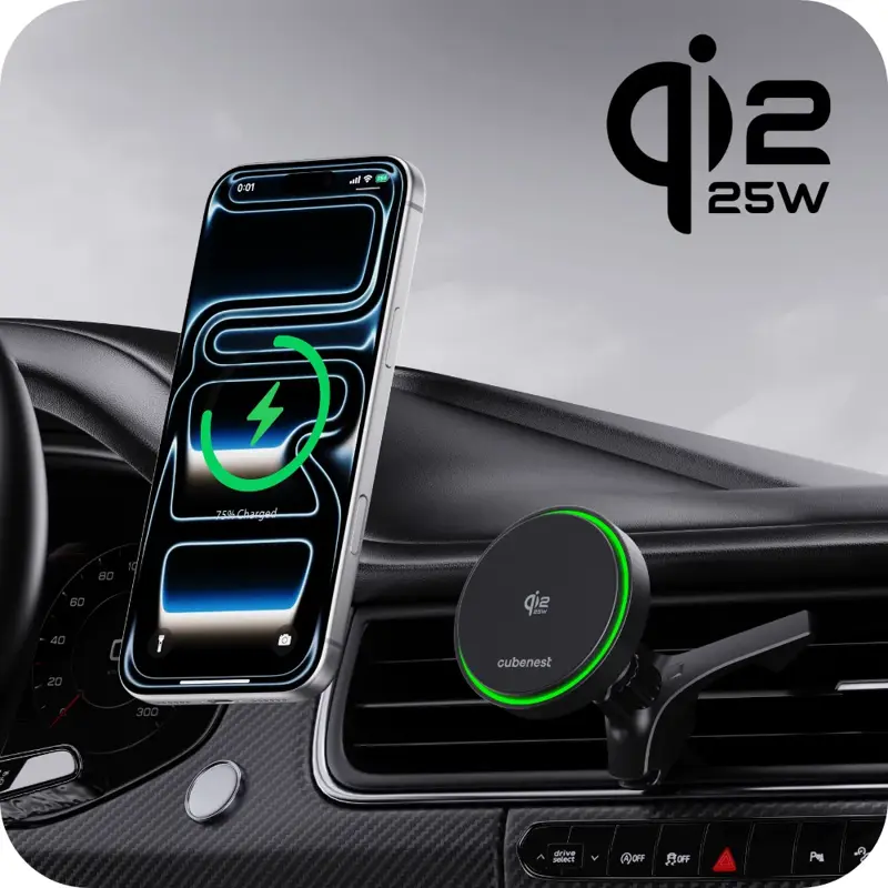 Qi2.2 MagSafe autós töltő tartó 25W