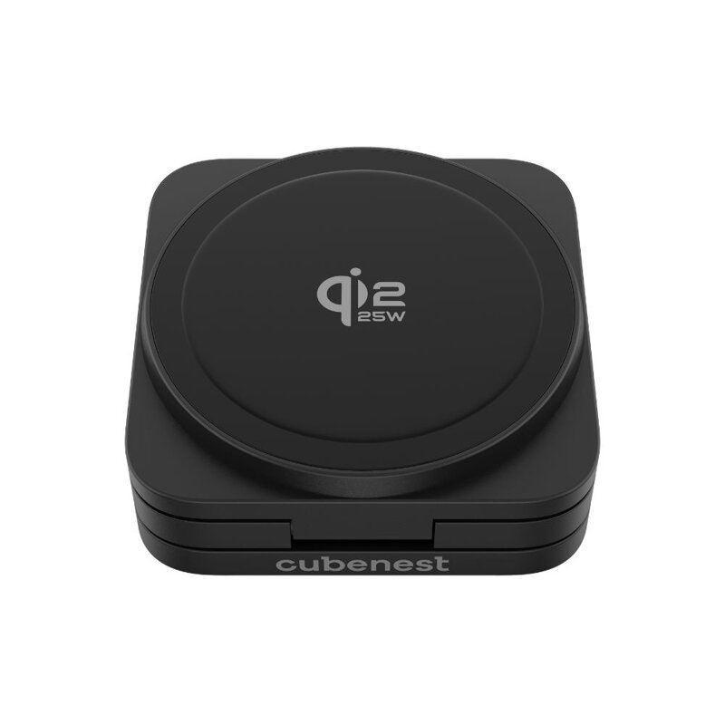 Cubenest Qi2.2 3 az 1-ben Összecsukható vezeték nélküli mágneses fekete töltő SQ312 Ultra