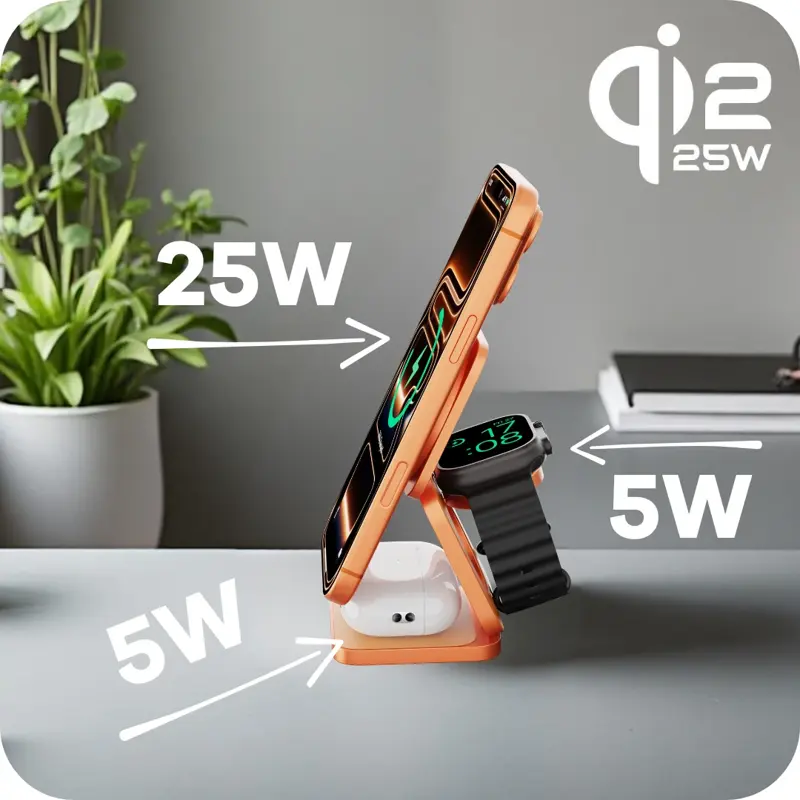 Qi2.2 3 az 1-ben Összecsukható MagSafe töltő Qi2.2 3 az 1-ben Összecsukható MagSafe töltő