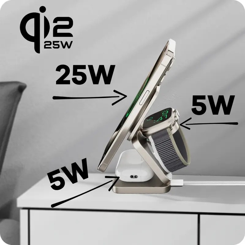 Qi2.2 3 az 1-ben Összecsukható MagSafe töltő