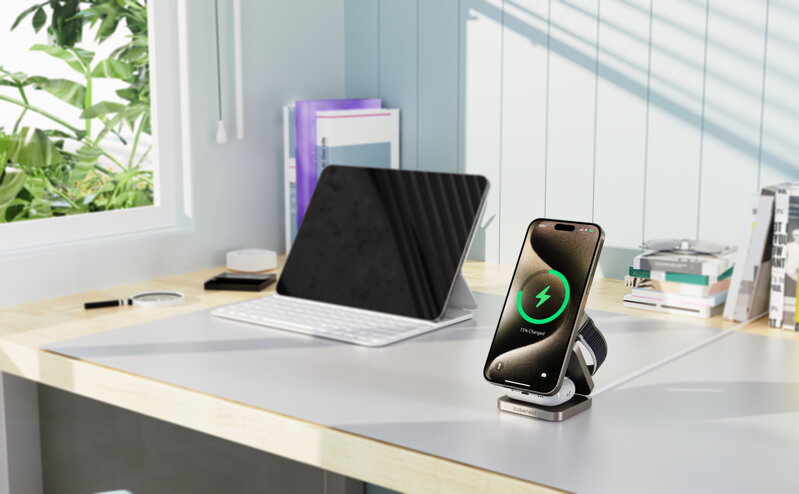 Cubenest Qi2.2 3 az 1-ben Összecsukható vezeték nélküli mágneses titán töltő SQ312 Pro