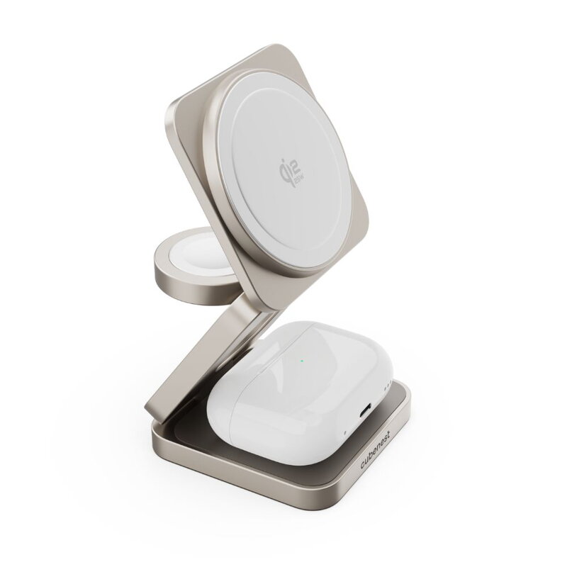 Cubenest Qi2.2 3 az 1-ben Összecsukható vezeték nélküli mágneses titán töltő SQ312 Pro