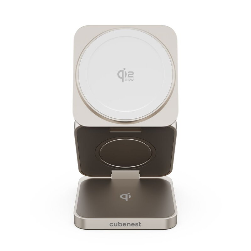 Cubenest Qi2.2 3 az 1-ben Összecsukható vezeték nélküli mágneses titán töltő SQ312 Pro
