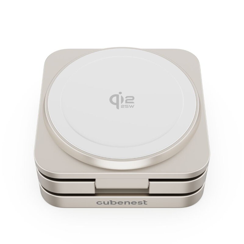 Cubenest Qi2.2 3 az 1-ben Összecsukható vezeték nélküli mágneses titán töltő SQ312 Pro