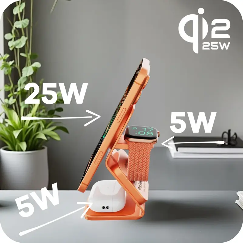 Qi2.2 3 az 1-ben Összecsukható MagSafe töltő