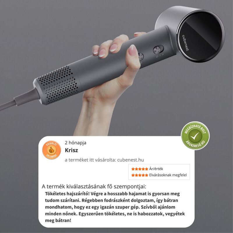 Cubenest SwiftDry SDHD01 szürke hajszárító