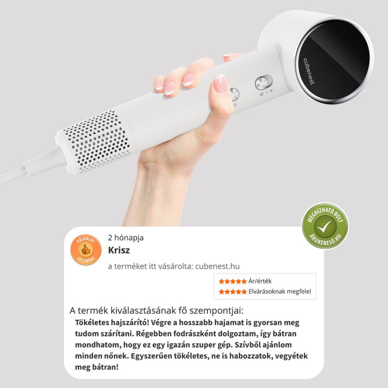 Cubenest SwiftDry SDHD01 fehér hajszárító