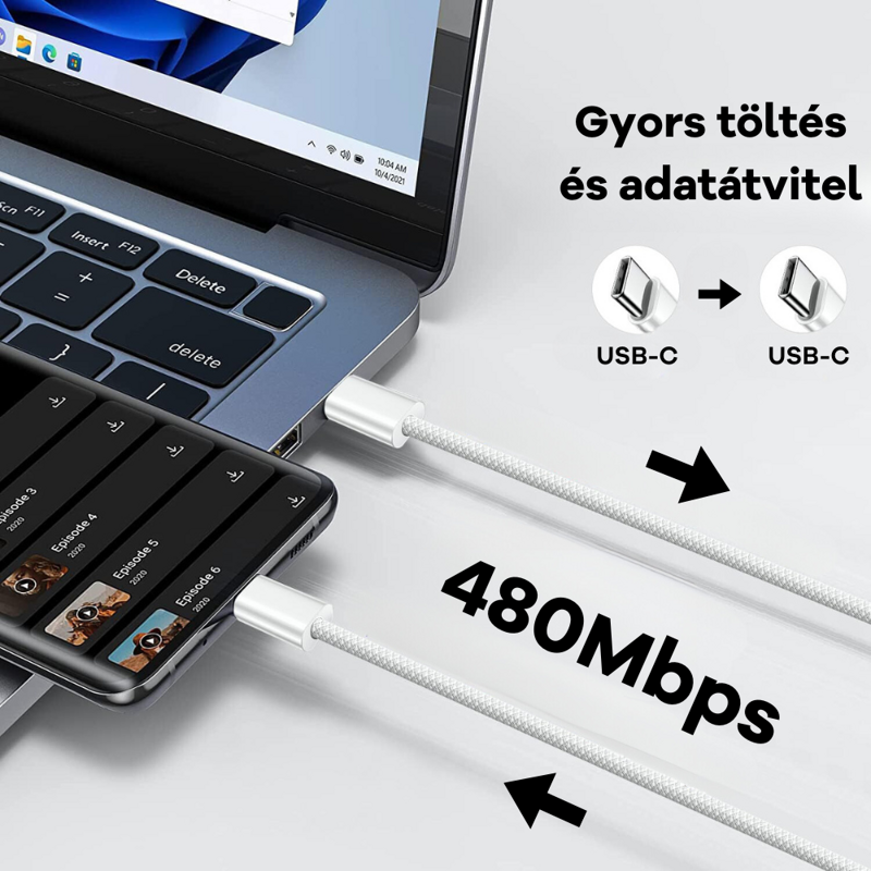 Cubenest USB-C/USB-C kábel 60W 1m 2db