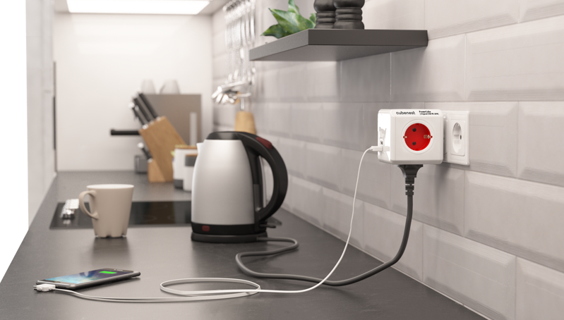 Cubenest PowerCube Original USB A+C PD 20 W piros